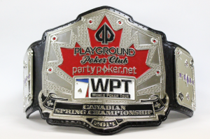 The Champion's Belt for the 2014 WPT Canadian Spring Championship, an event in the Playground Poker Spring Classic.